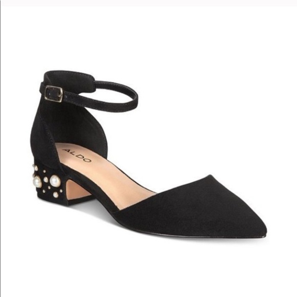 ALDO Wiliwiel Ankle-Strap Low-Heel Pumps, Black